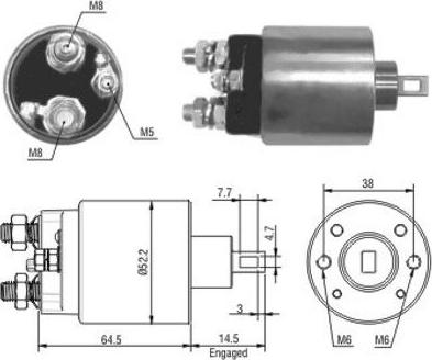 Hoffer 46166 - Тяговое реле, соленоид, стартер www.autospares.lv