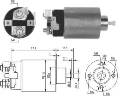 Hoffer 46162 - Solenoid Switch, starter www.autospares.lv