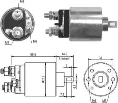 Hoffer 46122 - Тяговое реле, соленоид, стартер www.autospares.lv