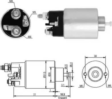 Hoffer 6646014 - Solenoid Switch, starter www.autospares.lv