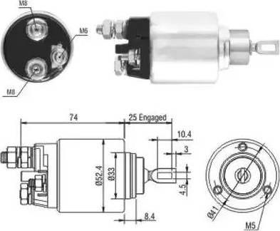 Hoffer 6646144 - Тяговое реле, соленоид, стартер www.autospares.lv