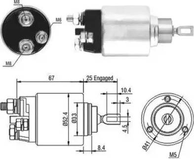 Hoffer 6646151 - Ievilcējrelejs, Starteris www.autospares.lv