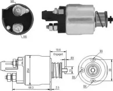 Hoffer 6646158 - Ievilcējrelejs, Starteris www.autospares.lv