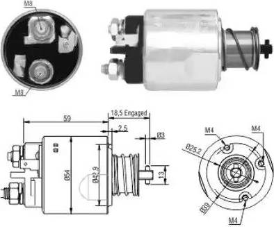 Hoffer 6646168 - Тяговое реле, соленоид, стартер www.autospares.lv