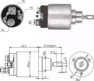 Hoffer 6646117 - Ievilcējrelejs, Starteris autospares.lv