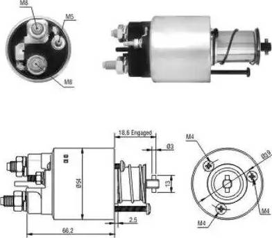 Hoffer 6646139 - Тяговое реле, соленоид, стартер www.autospares.lv