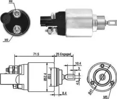 Hoffer 6646132 - Тяговое реле, соленоид, стартер www.autospares.lv