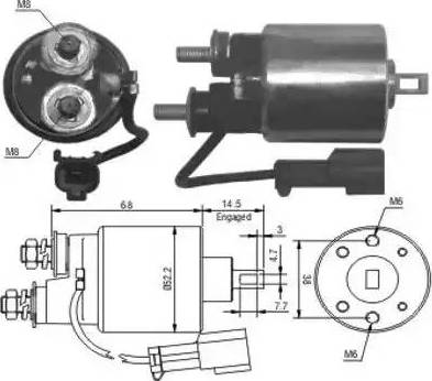 Hoffer 6646175 - Ievilcējrelejs, Starteris autospares.lv