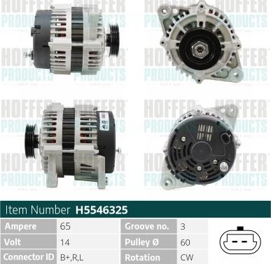 Hoffer H5546325 - Ģenerators autospares.lv