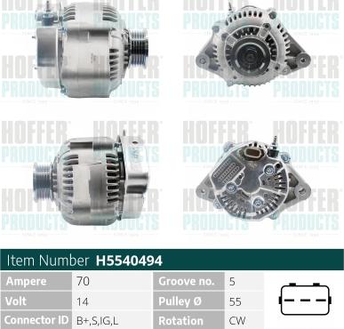 Hoffer H5540494 - Ģenerators autospares.lv