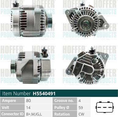 Hoffer H5540491 - Ģenerators autospares.lv