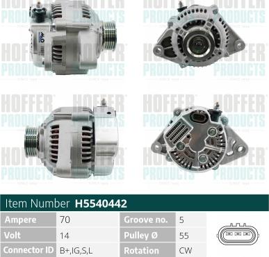 Hoffer H5540442 - Ģenerators www.autospares.lv