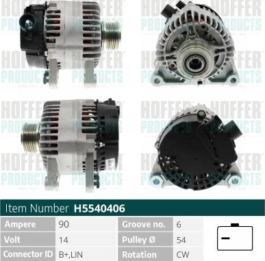 Hoffer H5540406 - Ģenerators www.autospares.lv