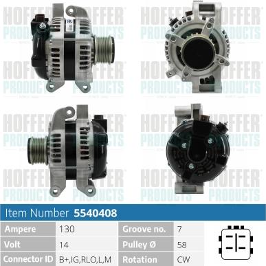 Hoffer H5540408 - Ģenerators autospares.lv