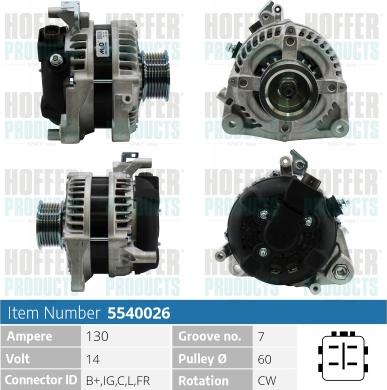 Hoffer H5540026 - Ģenerators autospares.lv