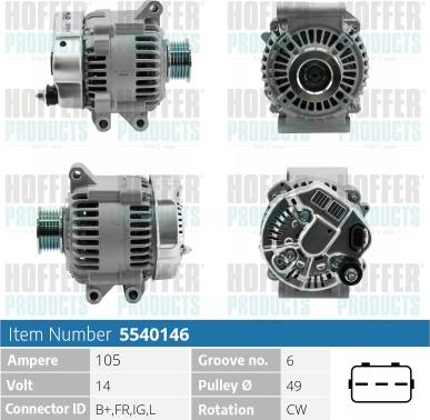 Hoffer H5540146 - Ģenerators www.autospares.lv