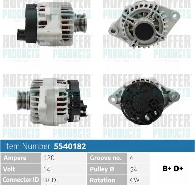 Hoffer H5540182 - Ģenerators autospares.lv