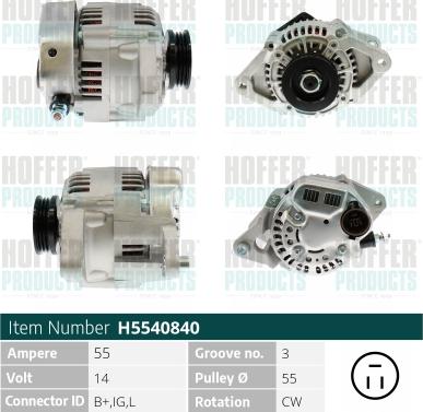 Hoffer H5540840 - Ģenerators autospares.lv