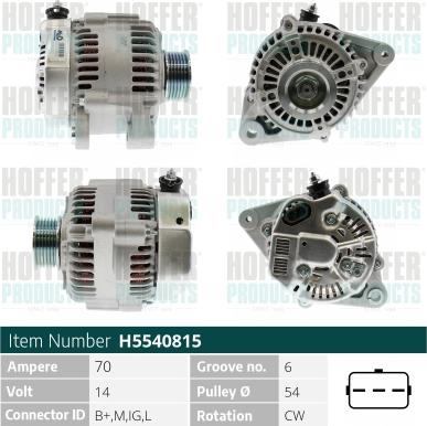 Hoffer H5540815 - Ģenerators autospares.lv