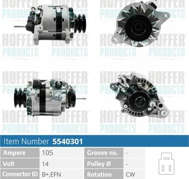 Hoffer H5540301 - Ģenerators autospares.lv