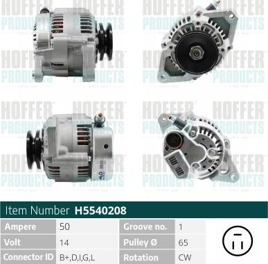 Hoffer H5540208 - Ģenerators autospares.lv