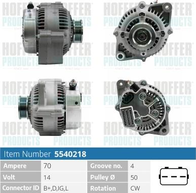 Hoffer H5540218 - Ģenerators autospares.lv