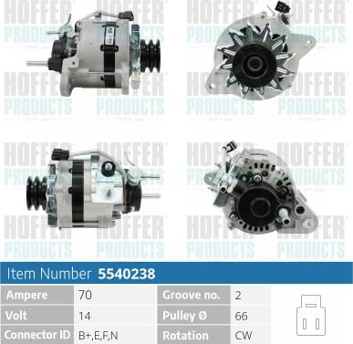 Hoffer H5540238 - Ģenerators autospares.lv