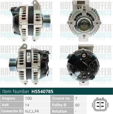 Hoffer H5540785 - Ģenerators autospares.lv