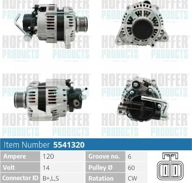 Hoffer H5541320 - Ģenerators www.autospares.lv