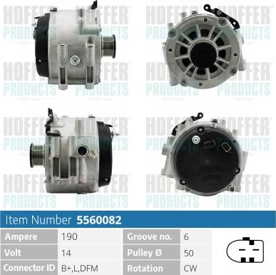 Hoffer H5560082 - Ģenerators www.autospares.lv