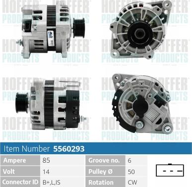 Hoffer H5560293 - Ģenerators autospares.lv