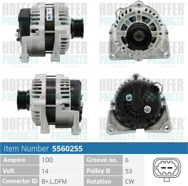 Hoffer H5560255 - Ģenerators www.autospares.lv