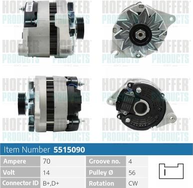 Hoffer H5515090 - Ģenerators www.autospares.lv