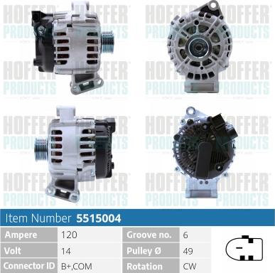 Hoffer H5515004 - Ģenerators www.autospares.lv