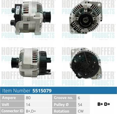 Hoffer H5515079 - Ģenerators autospares.lv