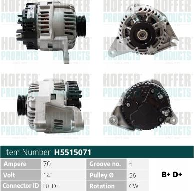 Hoffer H5515071 - Ģenerators www.autospares.lv