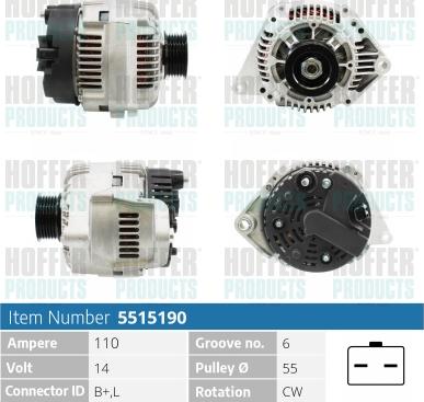 Hoffer H5515190 - Ģenerators www.autospares.lv