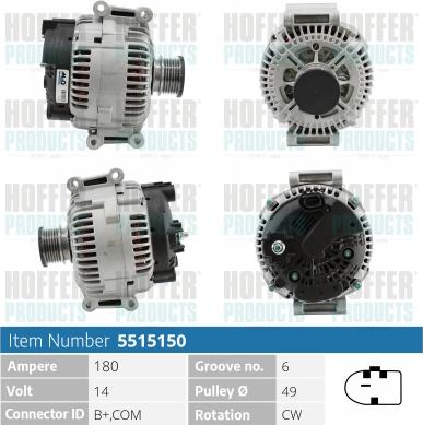 Hoffer H5515150 - Ģenerators www.autospares.lv