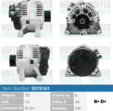 Hoffer H5515161 - Ģenerators autospares.lv