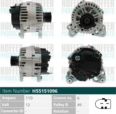 Hoffer H55151096 - Ģenerators www.autospares.lv