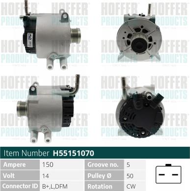 Hoffer H55151070 - Ģenerators www.autospares.lv