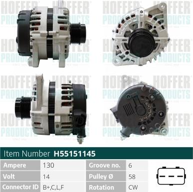 Hoffer H55151145 - Ģenerators www.autospares.lv