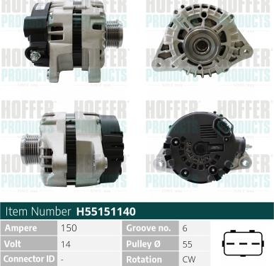 Hoffer H55151140 - Ģenerators www.autospares.lv