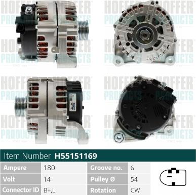 Hoffer H55151169 - Ģenerators www.autospares.lv