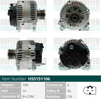 Hoffer H55151106 - Ģenerators www.autospares.lv