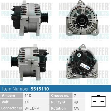 Hoffer H5515110 - Ģenerators autospares.lv