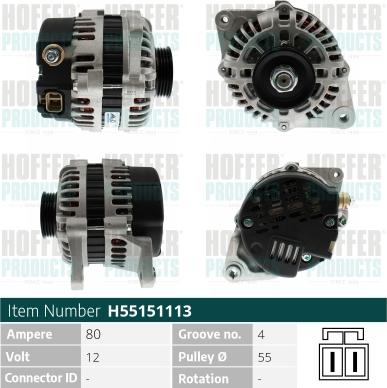 Hoffer H55151113 - Ģenerators www.autospares.lv