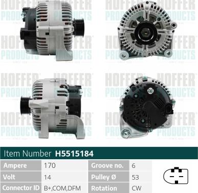 Hoffer H5515184 - Ģenerators autospares.lv