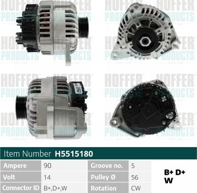 Hoffer H5515180 - Ģenerators autospares.lv