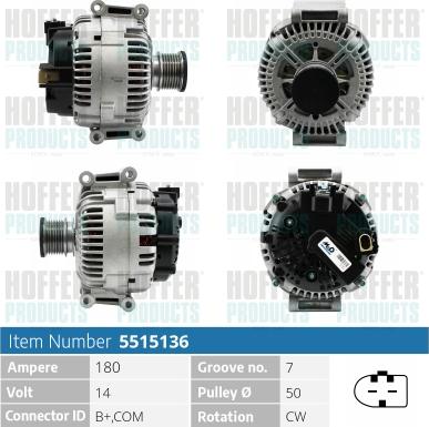 Hoffer H5515136 - Ģenerators autospares.lv